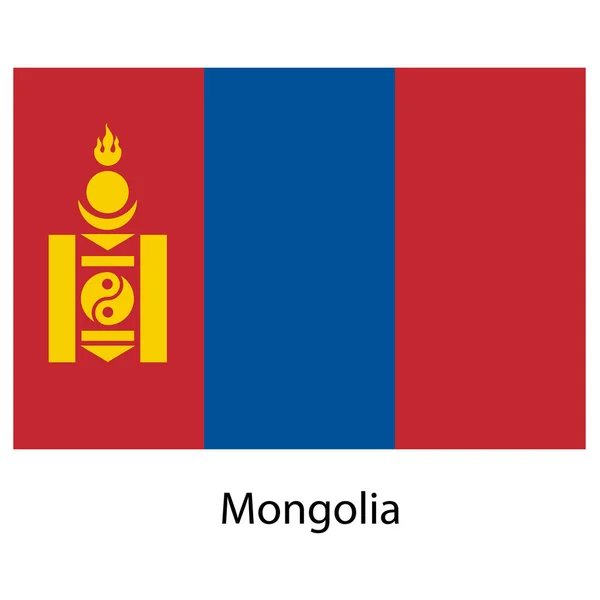 Flagge des Landes Mongolei. Vektorillustration. — Stockvektor