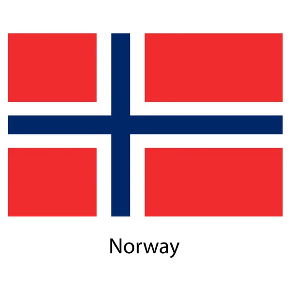 Flag  of the country  norway. Vector illustration. — Stock Vector