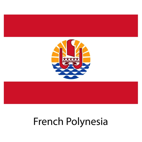 Drapeau du pays Polynésie française. Illustration vectorielle . — Image vectorielle