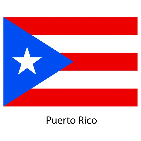 Flag  of the country  puerto rico. Vector illustration. — Stock Vector