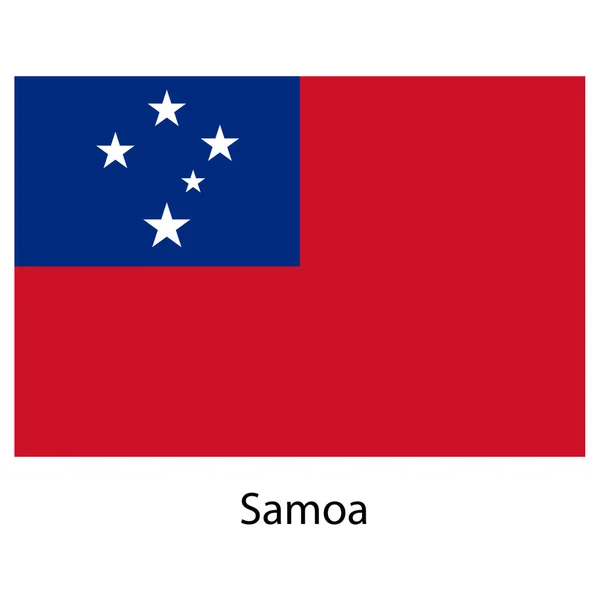 Bandiera del paese samoa. Illustrazione vettoriale . — Vettoriale Stock