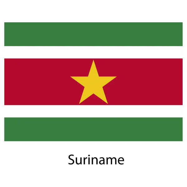 Flag  of the country  suriname. Vector illustration. — Stock Vector