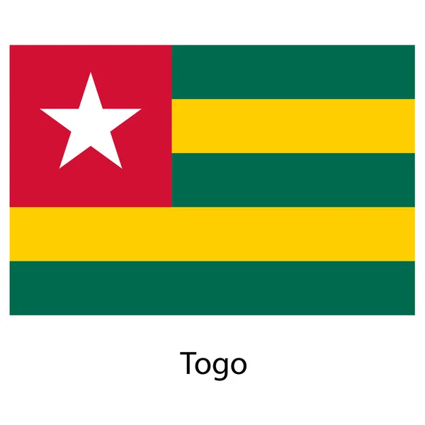 Flag  of the country  togo. Vector illustration. — Stock Vector