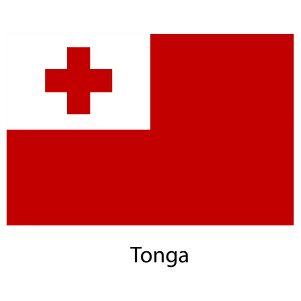 国トンガの旗。ベクトル イラスト. — ストックベクタ