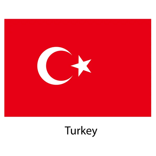 Flag  of the country  turkey. Vector illustration. — Stock Vector