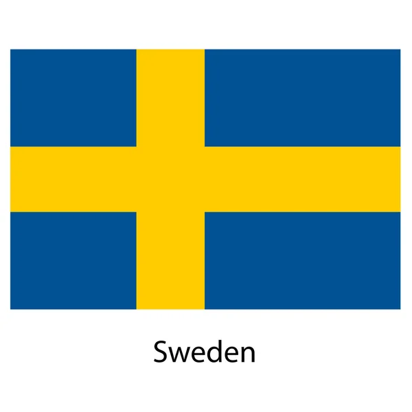国スウェーデンの旗。ベクトル イラスト. — ストックベクタ