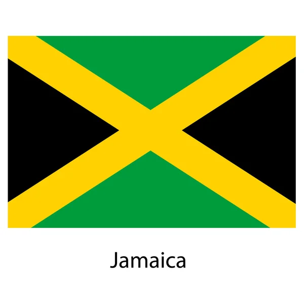 Vlajka Jamajky země. vektorové ilustrace. — Stockový vektor