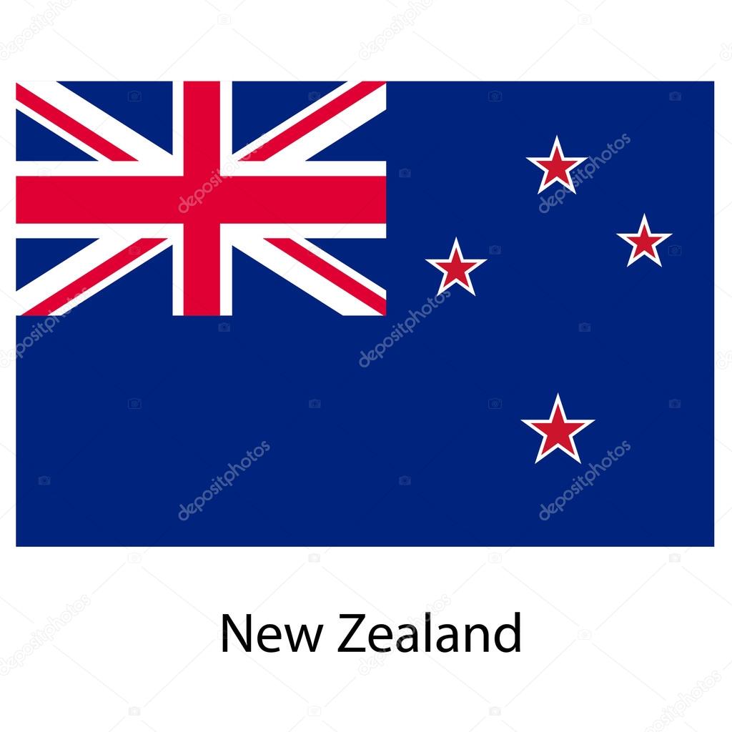 Flag  of the country  new zeland. Vector illustration.