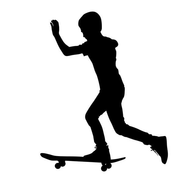 Set di silhouette skateboarder. Illustrazione vettoriale. — Vettoriale Stock