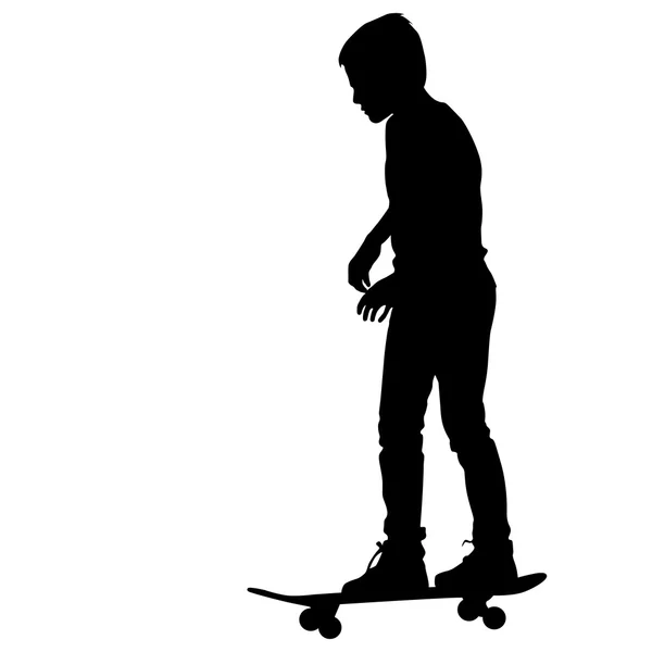 Sada siluet skateboardistů. Vektorová ilustrace. — Stockový vektor