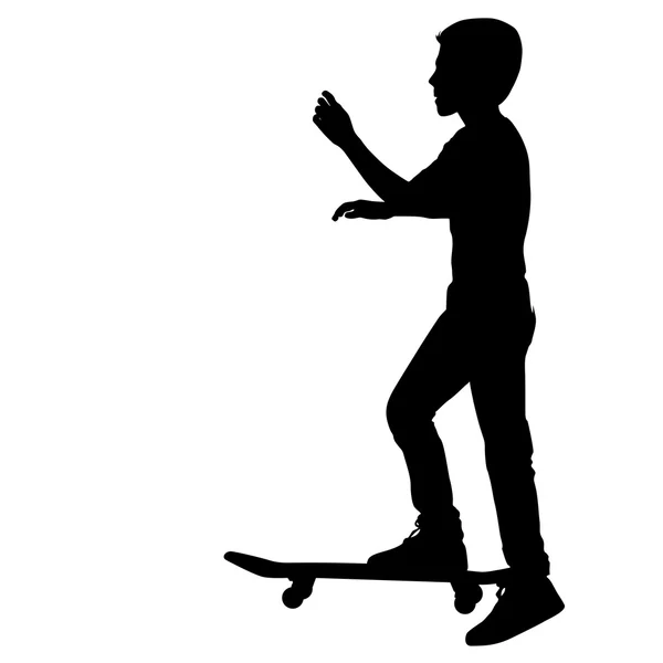 Set of skateboarders silhouette. Vector illustration. — Stock Vector