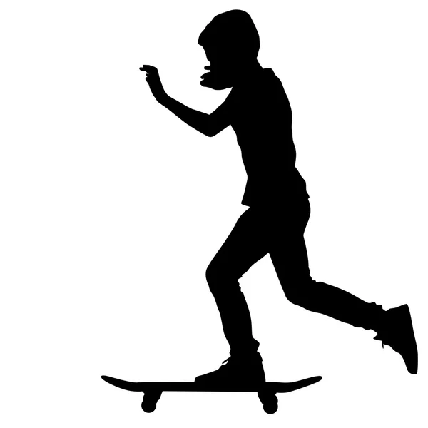 Skateboarder Silhouette. Vektorillustration. — Stockvektor