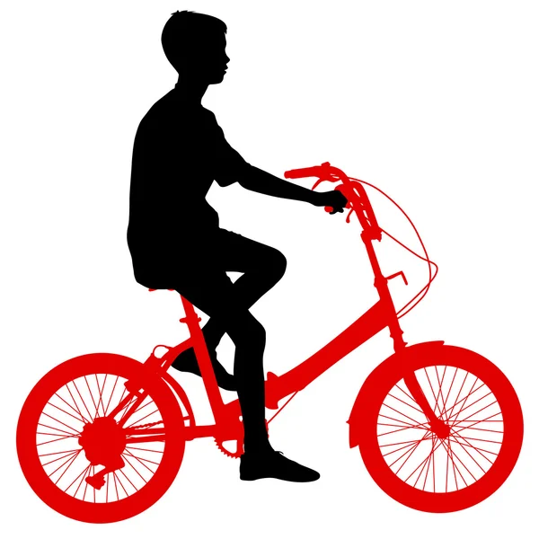 Egy biciklis férfi sziluettje. vektor illusztráció. — Stock Vector