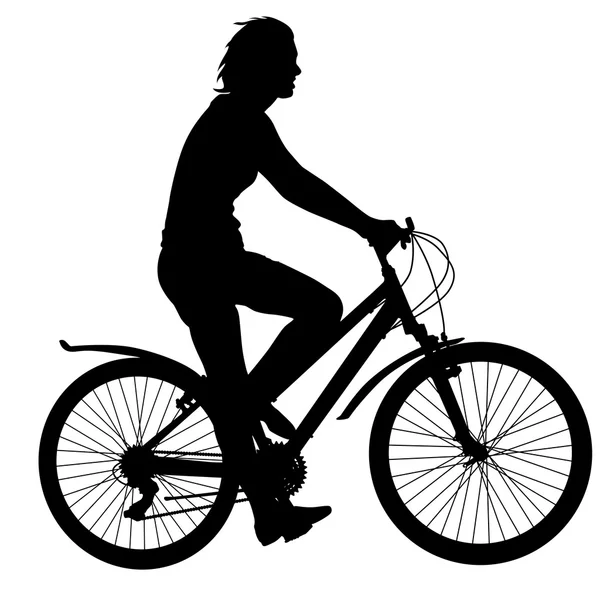 Silhouette of a cyclist male.  vector illustration. — Stock Vector