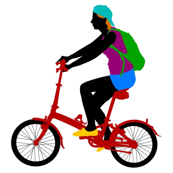 Silhouette eines männlichen Radfahrers. Vektorillustration. — Stockvektor