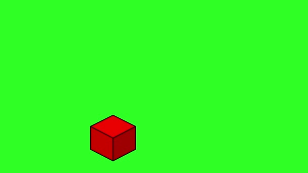 Ilusão óptica vermelha abstrata. Imagens do ecrã verde. animação 3d . — Vídeo de Stock