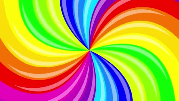 Colorato sfondo arcobaleno quella spirale rotante. animazione . — Video Stock