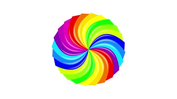 Fond coloré arc-en-ciel que spirale tournante. animation .