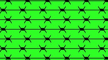 Sorunsuz duvar kağıdı dikenli tel. Yeşil ekran görüntüleri. animasyon.