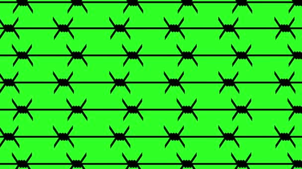 Seamless wallpaper barbed wire. Green screen footage.  animation. — Stock Video