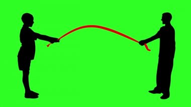 Film clapper kurulu illüstrasyon. Yeşil ekran arka planı. animasyon.