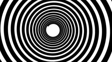 Sarmal hipnotik animasyon. Siyah ve beyaz döngü. animasyon.