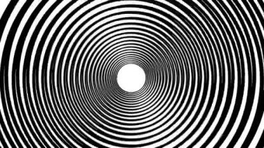 Sarmal hipnotik animasyon. Siyah ve beyaz döngü. animasyon.
