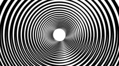 Sarmal hipnotik animasyon. Siyah ve beyaz döngü. animasyon.