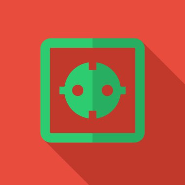 Modern düz tasarım kavramı simge elektrik prizine. Vektör illust