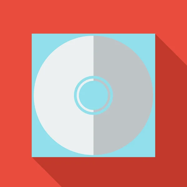 Ícone de conceito de design plano moderno. Disquete de disco de computador de CD ou DVD — Vetor de Stock