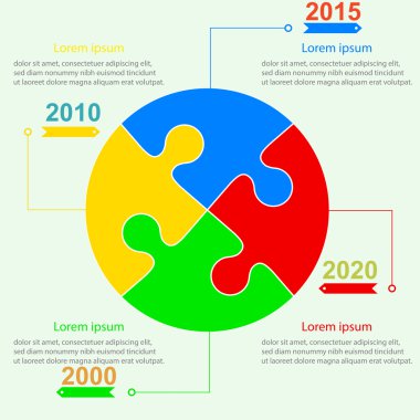 Infographics rapor şablonları Yapboz bir top şeklinde pu