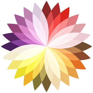 Çiçek rengi lotus siluet tasarımı için. Vektör çizim.