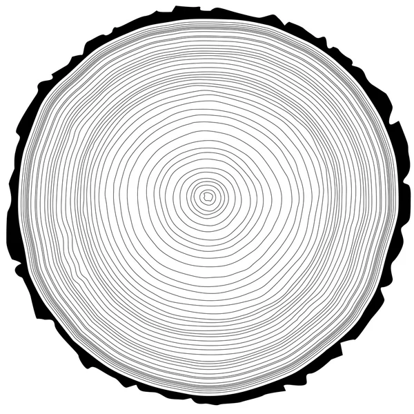 Tree rings saw cut tree trunk background. Vector illustration. — Stock Vector