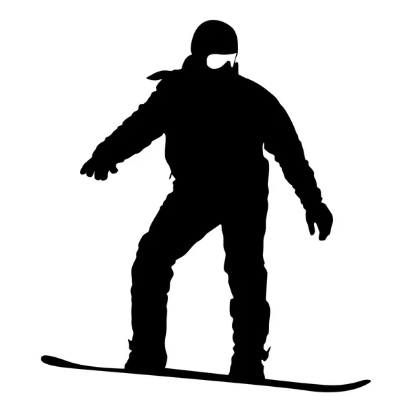 Sziluettjét fekete snowboardos fehér háttér. Vektor szeretnénk — Stock Vector