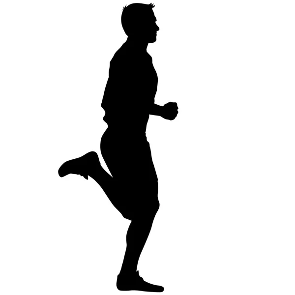 Athlete on running race, silhouettes. Vector illustration. — Stock Vector