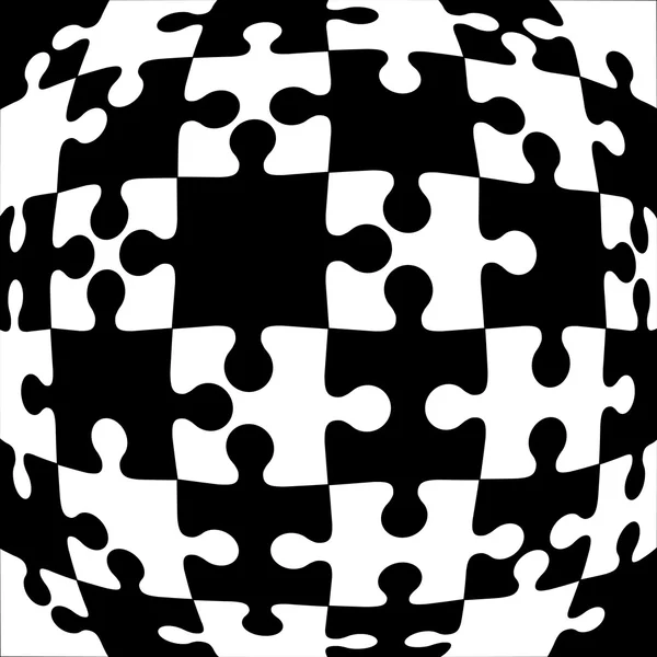 背景の黒と白のベクトル図のジグソー パズル. — ストックベクタ