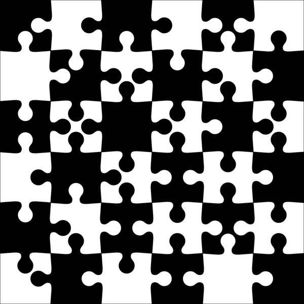 背景の黒と白のジグソー パズル。ベクトル図 — ストックベクタ