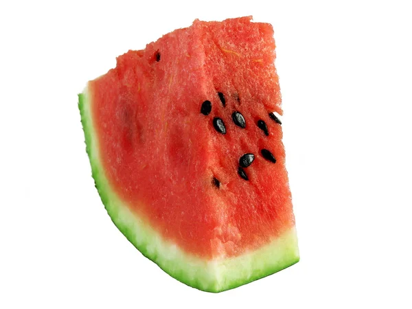 Skivad mogen vattenmelon isolerad på vit bakgrund — Stockfoto
