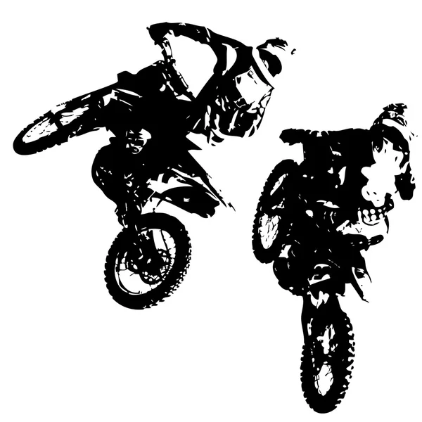 Rider συμμετέχει motocross πρωτάθλημα. Εικονογράφηση διανύσματος. — Διανυσματικό Αρχείο