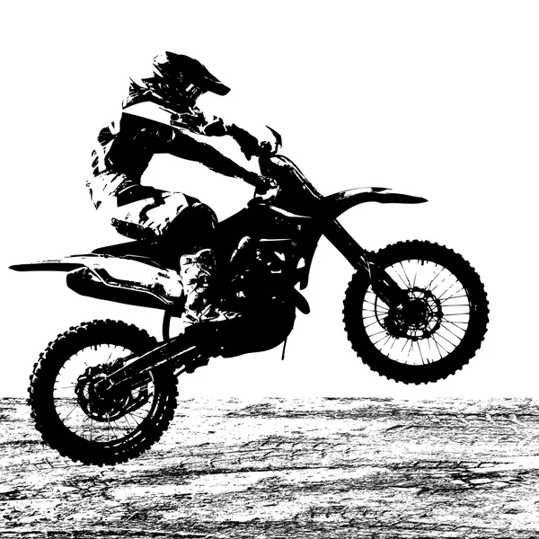 Rider participa en el campeonato de motocross. Ilustración vectorial. — Vector de stock