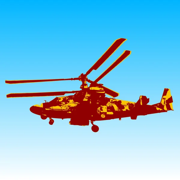 Russische helikopter Ka-52 alligator. Vectorillustratie. — Stockvector