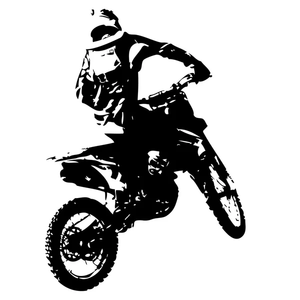 Rider participa en el campeonato de motocross. Ilustración vectorial. — Vector de stock