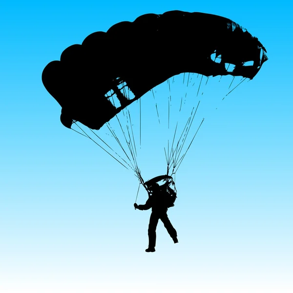 Parachutist Jumper in de helm na de sprong. Vector illustra — Stockvector