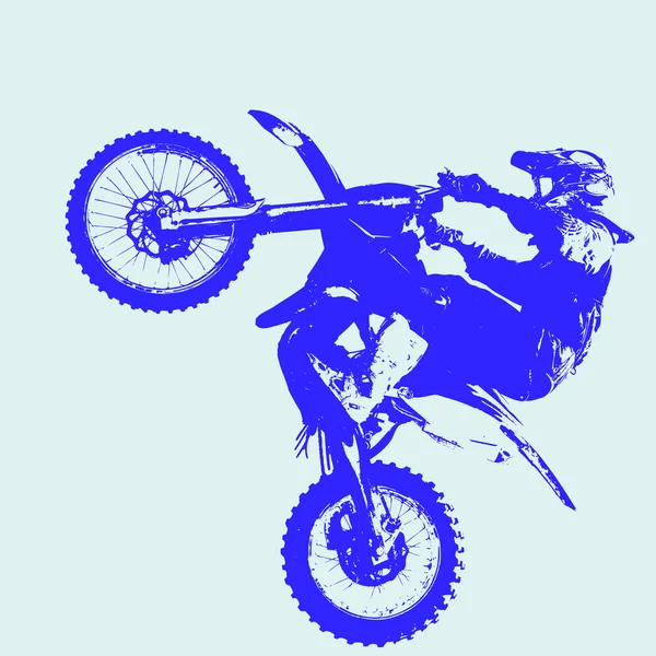 Rider participa do campeonato de motocross. Ilustração vetorial. — Vetor de Stock