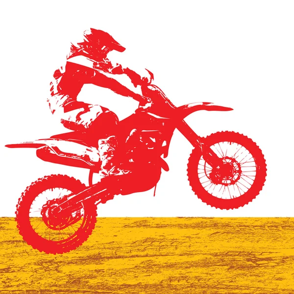 Rider participă la campionatul Motocross. Ilustrație vectorială . — Vector de stoc