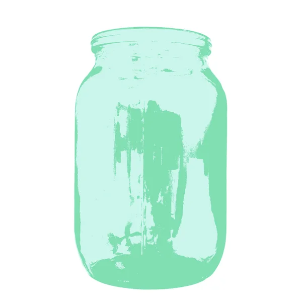 Empty glass jar isolated on a white background. Vector illustrat — Stock Vector