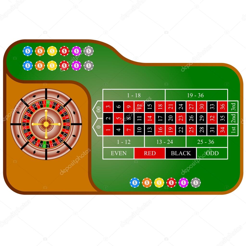 Tables, American  Roulette. Vector illustration.