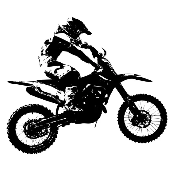 Rider συμμετέχει motocross πρωτάθλημα. Εικονογράφηση διανύσματος. — Διανυσματικό Αρχείο