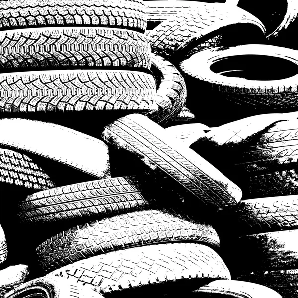 Fond grunge avec piste de pneu noir. Illustration vectorielle . — Image vectorielle