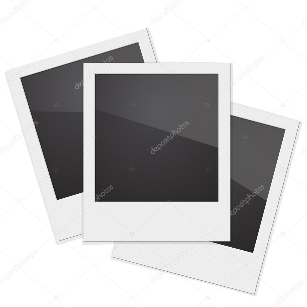 Set Retro Photo Frame Polaroid  On White Background. Vector illustration